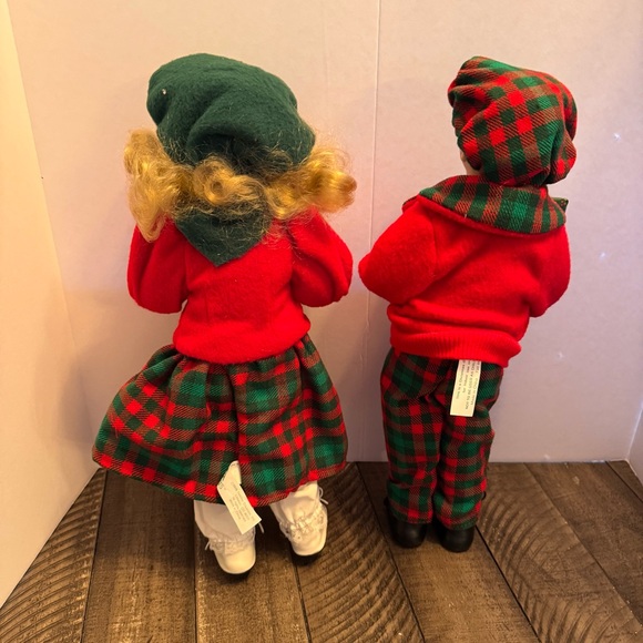 Vintage Holiday Creations Christmas Stuffed Posable Dolls Boy and Girl 16" - Picture 7 of 12